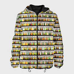 Куртка с капюшоном мужская Бутылки с разным алкоголем, цвет: 3D-черный