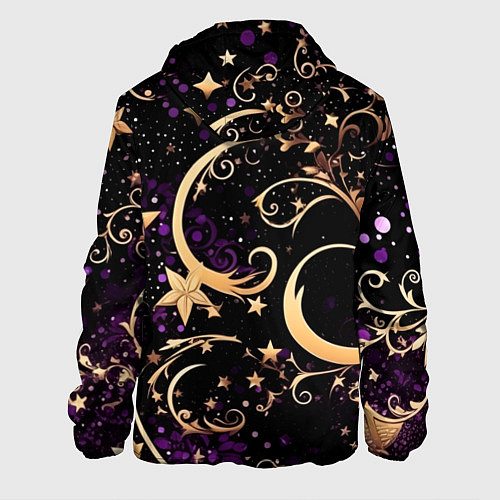 Мужская куртка Чёрный паттерн со звёздами и лунами / 3D-Черный – фото 2
