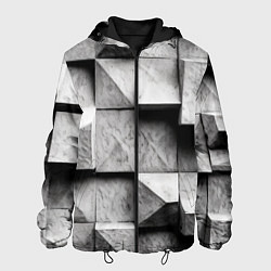 Куртка с капюшоном мужская Каменные плиты и обман зрения, цвет: 3D-черный