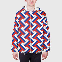 Куртка с капюшоном мужская Россия - плетёнка, цвет: 3D-белый — фото 2