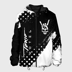 Мужская куртка Tokio Hotel и рок символ на темном фоне