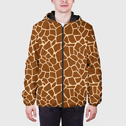 Куртка с капюшоном мужская Пятнистая шкура жирафа, цвет: 3D-черный — фото 2