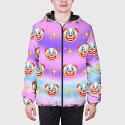 Куртка с капюшоном мужская Узор с Клоунами, цвет: 3D-черный — фото 2