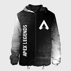 Куртка с капюшоном мужская Apex Legends glitch на темном фоне: надпись, симво, цвет: 3D-черный