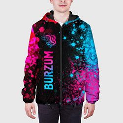 Куртка с капюшоном мужская Burzum - neon gradient: по-вертикали, цвет: 3D-черный — фото 2