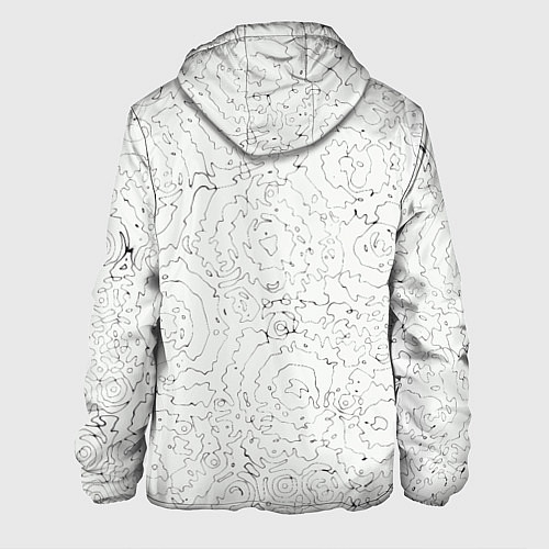 Мужская куртка Хаотичная черно-белая рябь - узор Хуф и Ся / 3D-Черный – фото 2
