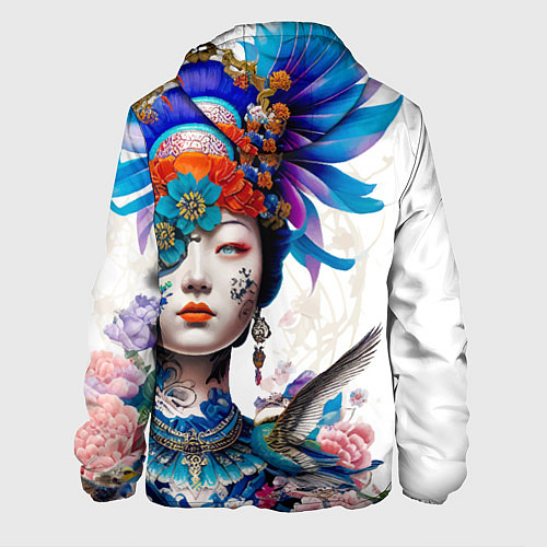 Мужская куртка Japanese girl - irezumi - tattoo / 3D-Черный – фото 2