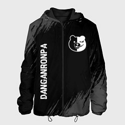 Мужская куртка Danganronpa glitch на темном фоне: надпись, символ