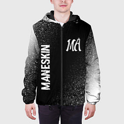 Куртка с капюшоном мужская Maneskin glitch на темном фоне: надпись, символ, цвет: 3D-черный — фото 2