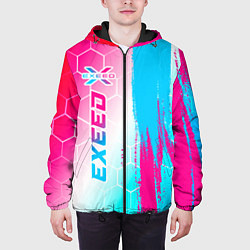 Куртка с капюшоном мужская Exeed neon gradient style: по-вертикали, цвет: 3D-черный — фото 2