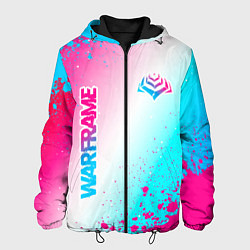 Мужская куртка Warframe neon gradient style: надпись, символ