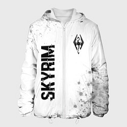 Куртка с капюшоном мужская Skyrim glitch на светлом фоне: надпись, символ, цвет: 3D-белый