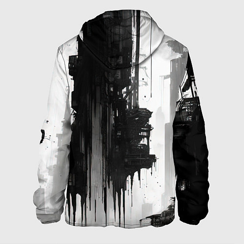 Мужская куртка Охотник в маске кицунэ / 3D-Черный – фото 2