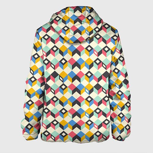Мужская куртка Абстракция из цветных кубиков / 3D-Черный – фото 2