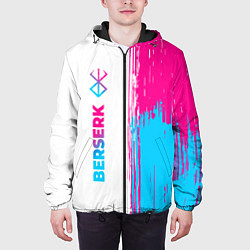 Куртка с капюшоном мужская Berserk neon gradient style: по-вертикали, цвет: 3D-черный — фото 2