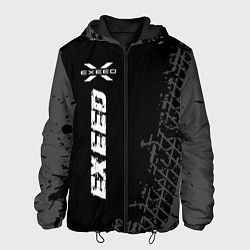 Мужская куртка Exeed speed на темном фоне со следами шин: по-верт