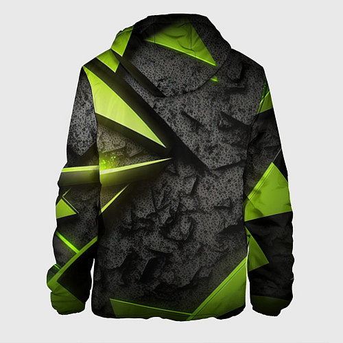Мужская куртка Зеленые абстрактные осколки / 3D-Черный – фото 2