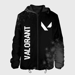 Мужская куртка Valorant glitch на темном фоне: надпись, символ