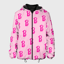 Куртка с капюшоном мужская Барби паттерн буква B, цвет: 3D-черный