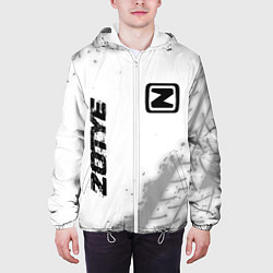 Куртка с капюшоном мужская Zotye speed на светлом фоне со следами шин: надпис, цвет: 3D-белый — фото 2