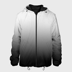 Куртка с капюшоном мужская Бело-чёрный градиент, цвет: 3D-черный