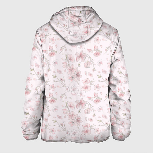 Мужская куртка Акварельный паттерн цветов сакуры / 3D-Черный – фото 2