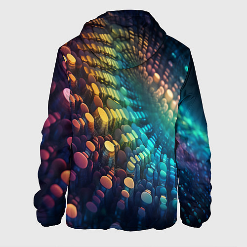 Мужская куртка Радужные блики нейроарт / 3D-Черный – фото 2