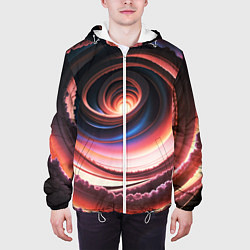 Куртка с капюшоном мужская Вихрь из звезд и облаков, цвет: 3D-белый — фото 2