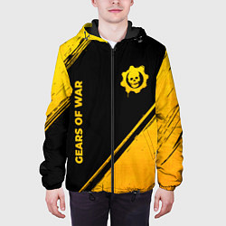 Куртка с капюшоном мужская Gears of War - gold gradient: надпись, символ, цвет: 3D-черный — фото 2