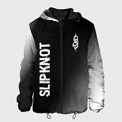 Мужская куртка Slipknot glitch на темном фоне: надпись, символ