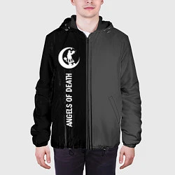 Куртка с капюшоном мужская Angels of Death glitch на темном фоне: по-вертикал, цвет: 3D-черный — фото 2