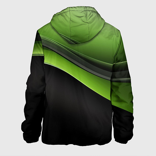 Мужская куртка Black green abstract / 3D-Черный – фото 2
