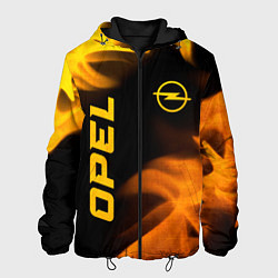 Куртка с капюшоном мужская Opel - gold gradient: надпись, символ, цвет: 3D-черный