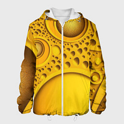 Куртка с капюшоном мужская Желтая объемная текстура, цвет: 3D-белый