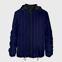 Куртка с капюшоном мужская Серьезный тёмно-синий полосы, цвет: 3D-черный
