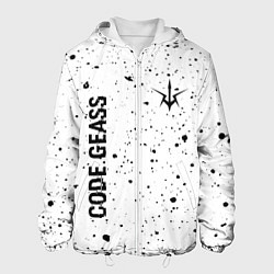 Куртка с капюшоном мужская Code Geass glitch на светлом фоне: надпись, символ, цвет: 3D-белый