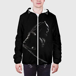 Куртка с капюшоном мужская Хищник на черном фоне, цвет: 3D-белый — фото 2