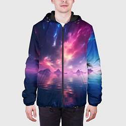 Куртка с капюшоном мужская Space and islands, цвет: 3D-черный — фото 2