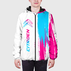Куртка с капюшоном мужская Citroen neon gradient style: по-вертикали, цвет: 3D-черный — фото 2