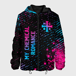 Куртка с капюшоном мужская My Chemical Romance - neon gradient: надпись, симв, цвет: 3D-черный