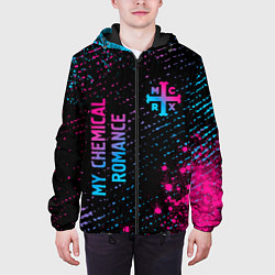 Куртка с капюшоном мужская My Chemical Romance - neon gradient: надпись, симв, цвет: 3D-черный — фото 2