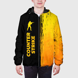 Куртка с капюшоном мужская Counter Strike - gold gradient: по-вертикали, цвет: 3D-черный — фото 2