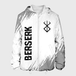 Куртка с капюшоном мужская Berserk glitch на светлом фоне: надпись, символ, цвет: 3D-белый