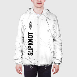 Куртка с капюшоном мужская Slipknot glitch на светлом фоне: по-вертикали, цвет: 3D-белый — фото 2