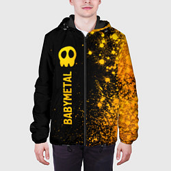 Куртка с капюшоном мужская Babymetal - gold gradient: по-вертикали, цвет: 3D-черный — фото 2
