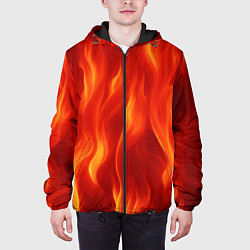 Куртка с капюшоном мужская Огонь рыжий, цвет: 3D-черный — фото 2