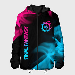 Куртка с капюшоном мужская Final Fantasy - neon gradient: надпись, символ, цвет: 3D-черный