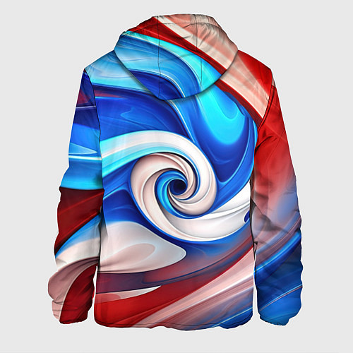 Мужская куртка Волны в цвете флага РФ / 3D-Черный – фото 2