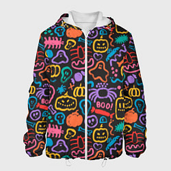 Мужская куртка Halloween colorful pumpkins, ghosts, spiders