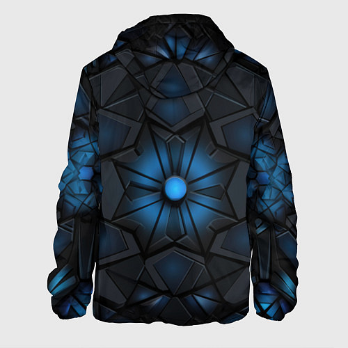 Мужская куртка Калейдоскопные черные и синие узоры / 3D-Черный – фото 2